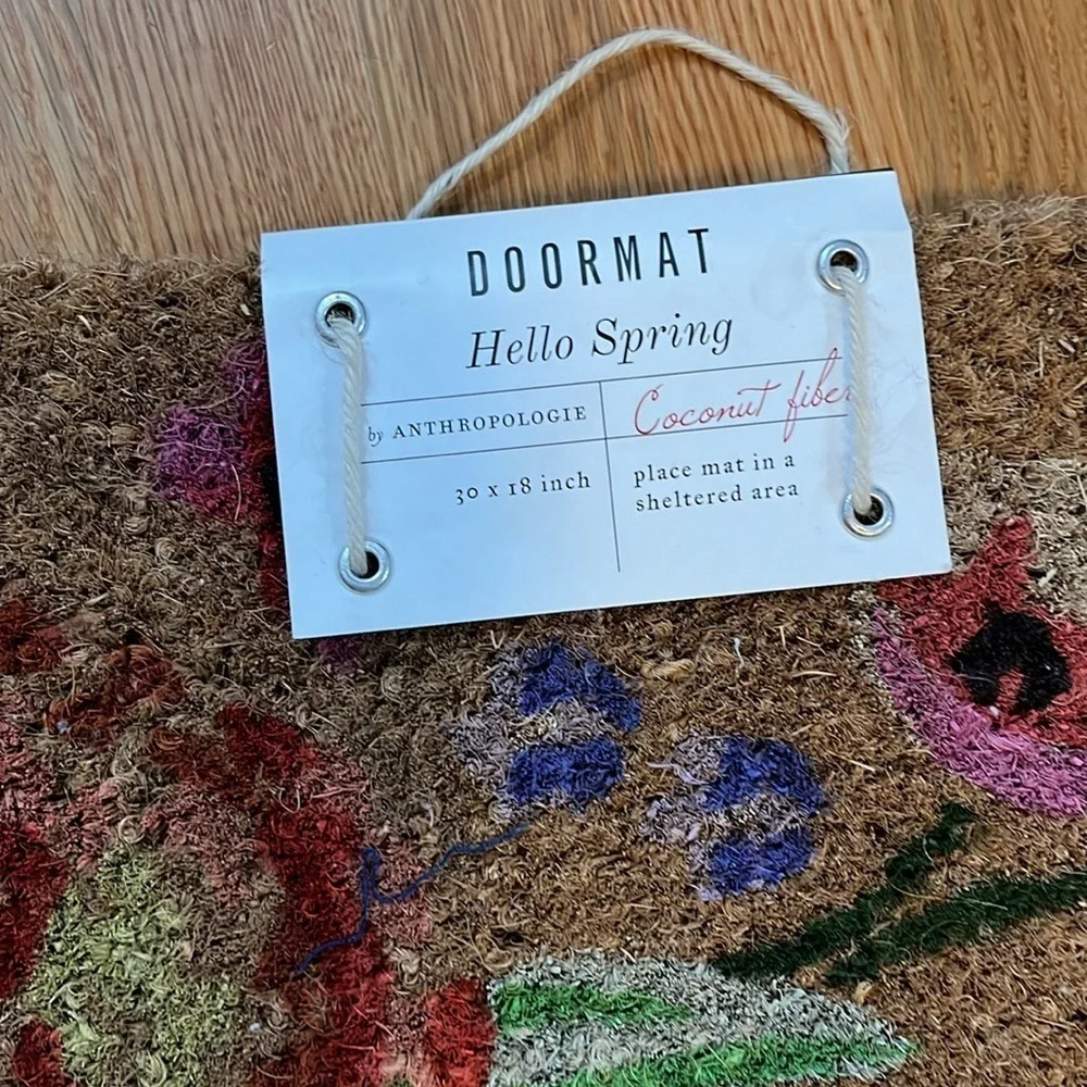 Anthropologie Hello Spring Door Mat NWT